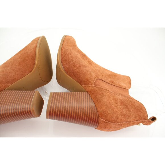 Michael Michael Kors Evaline Heeled High Heeled Ankle Boots Brown Suede Size 10 - Picture 8 of 13